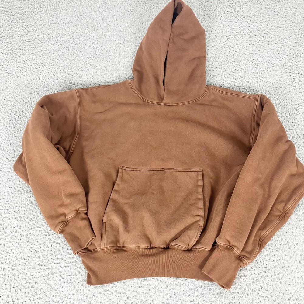 Yeezy Gap Hoodie Mens S Brown Double Layer P Pullover Heavyweight Boxy Fit
